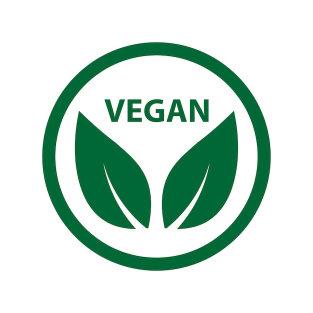 Vector vegan icon bio ecology organiclogos label tag green leaf