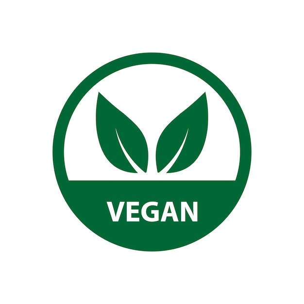 Vector vegan icon bio ecology organiclogos label tag green leaf