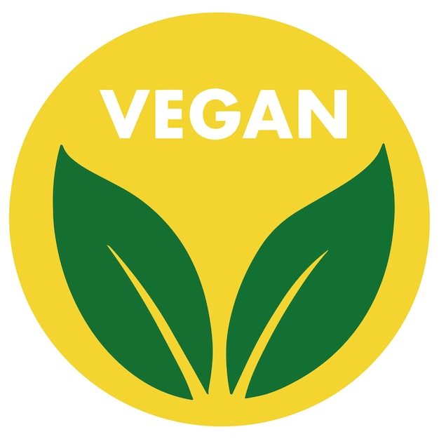 Vegan icon sticker badge simple design vector