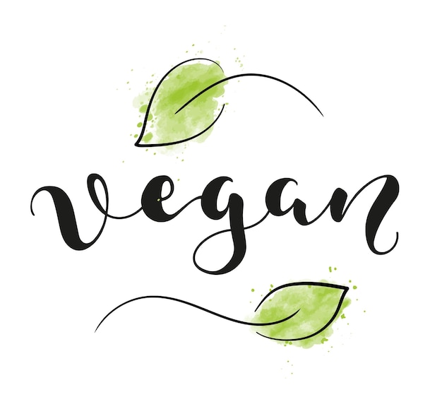 Vegan lettering for banner label packaging