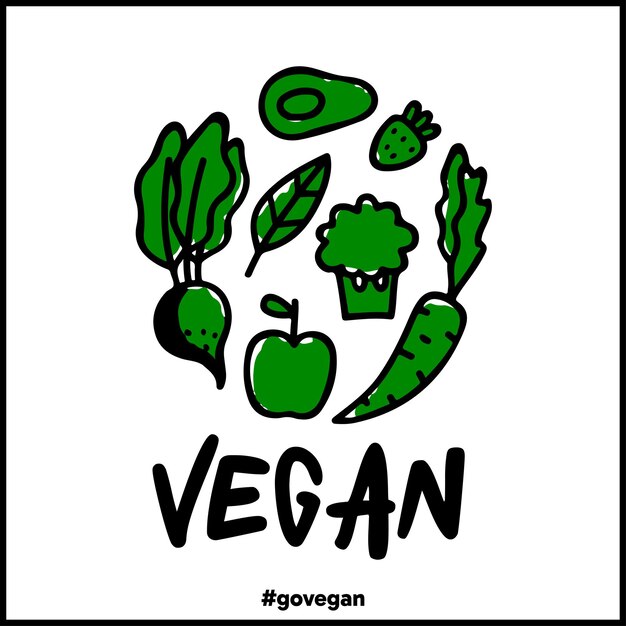 the vegan lifestyle vector image logo design