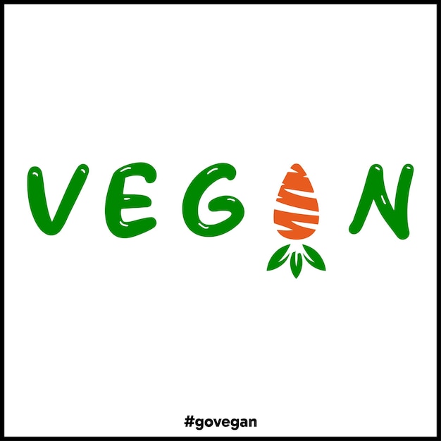 Vector the vegan lifestyle vector image logo design