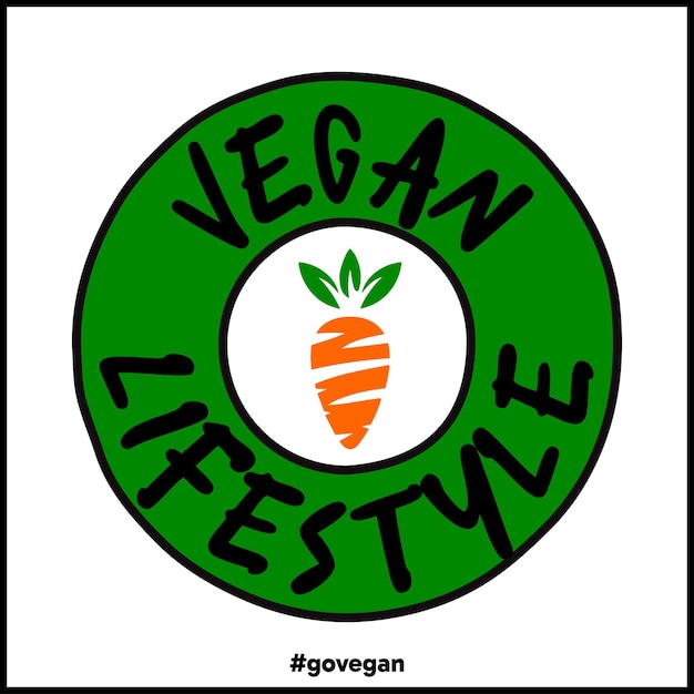 Vector vegan livestyle vector image logo design