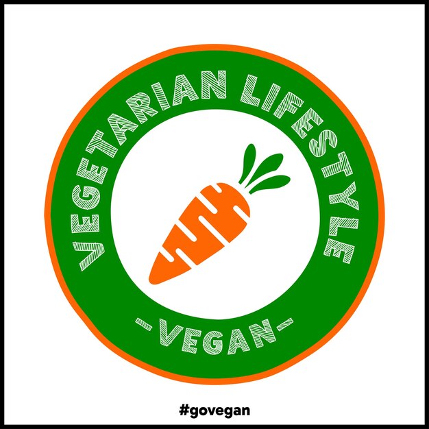 Vector vegan livestyle vector image logo design