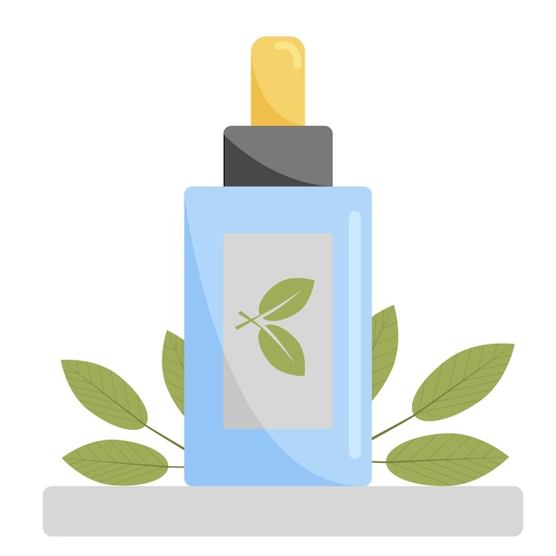 Vegan organic cosmetics. Skin care product. Flat style. Vector illustration