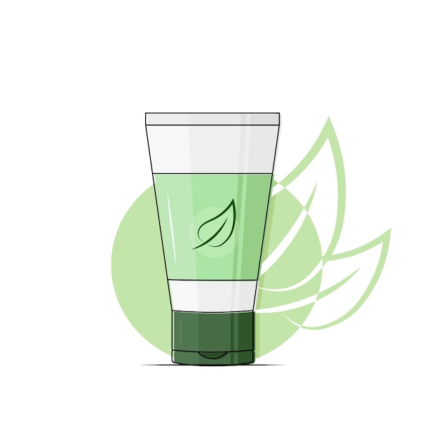 Vegan skincare eco friendly formula go green beauty cosmetic cream tube vector illustration