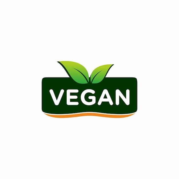 Vegan stamp icon vector logo template