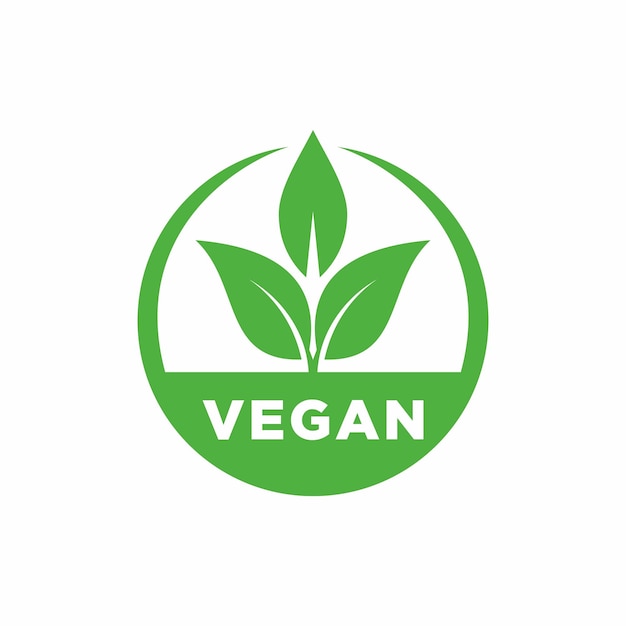 Vegan stamp icon vector logo template