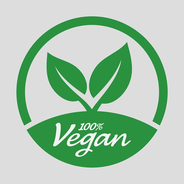 Vegan vector icon Organic bio eco symbol Vegan no meat lactose free healthy fresh and nonvio