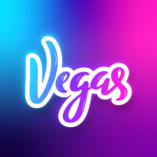 Vegas hand drawn lettering phrase Sticker