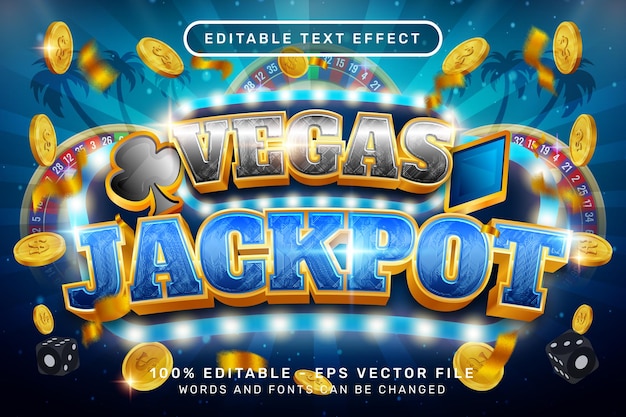 vegas jackpot 3d text effect and editable text effect