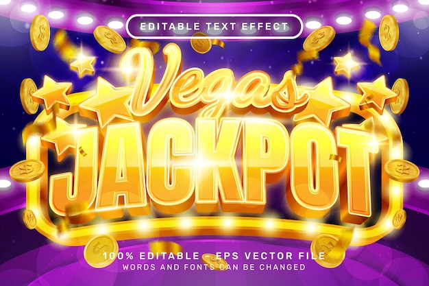 vegas jackpot 3d text effect and editable text effect