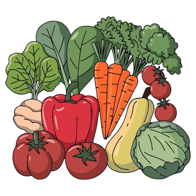 Vector vegetable clipart illustrations