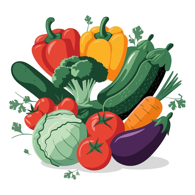 Vector vegetable clipart illustrations