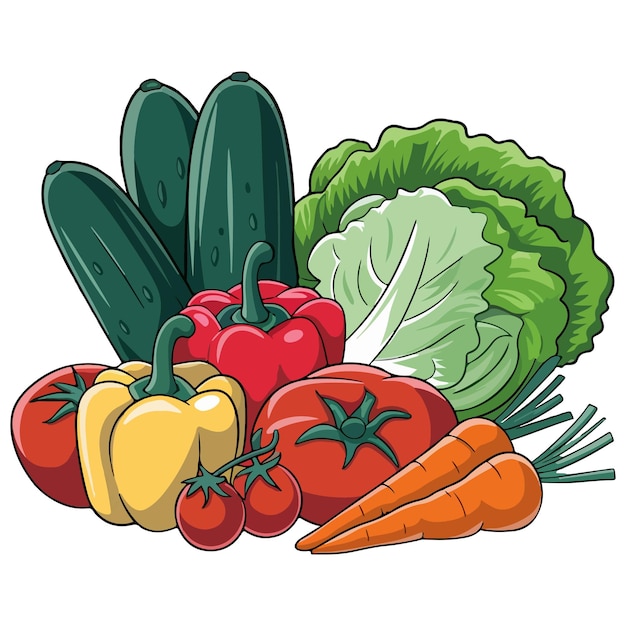 Vector vegetable clipart illustrations