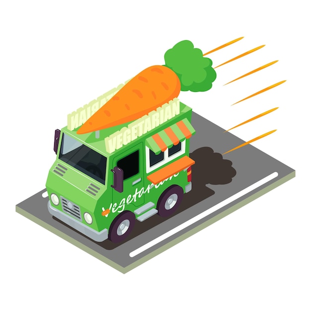 Vector vegetable delivery icon isometric illustration of vegetable delivery vector icon for web