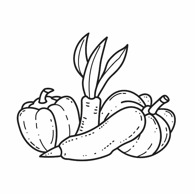 Vegetable Design Line art Vector