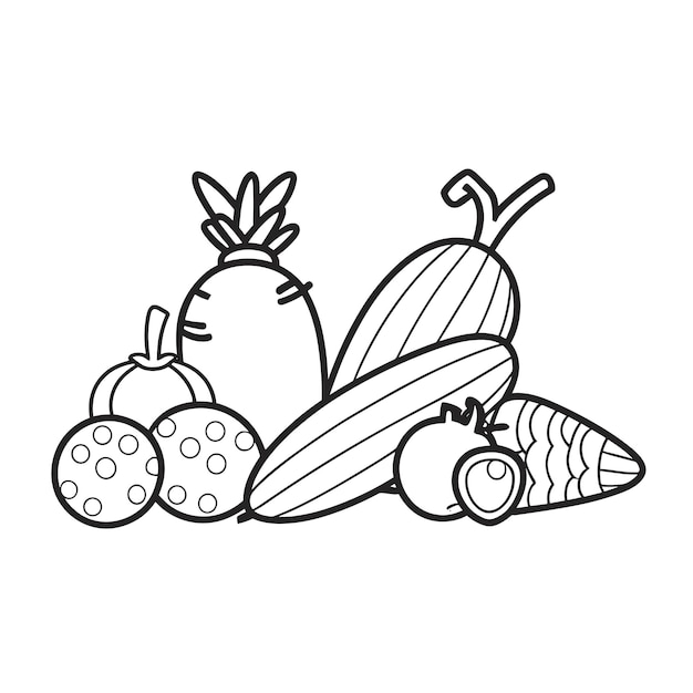 Vegetable Design Line art Vector