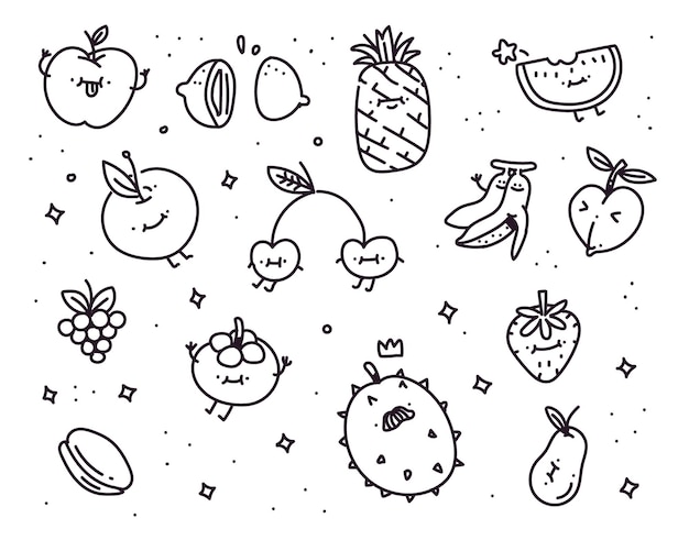 vegetable doodle style illustration