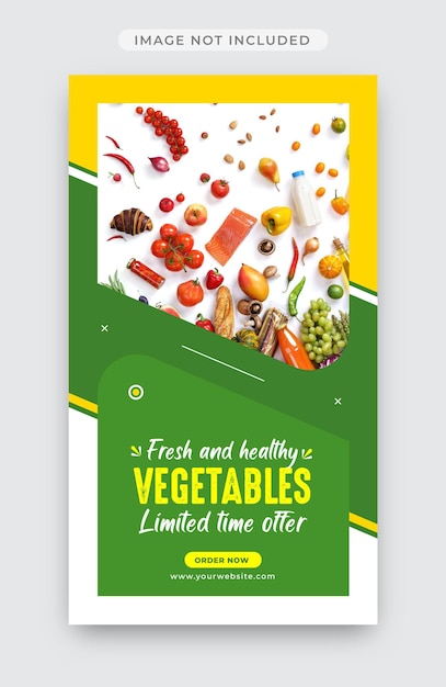 Vegetable and grocery instagram stories design template