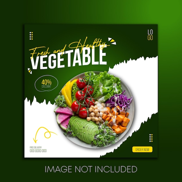 Vegetable and grocery social media banner or social media post template Premium