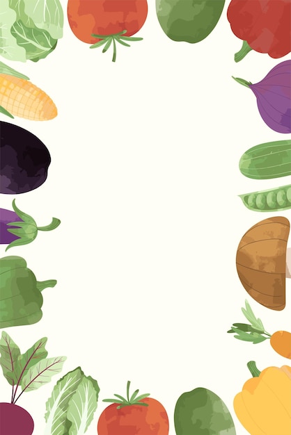 Vector vegetable healthy food frame background