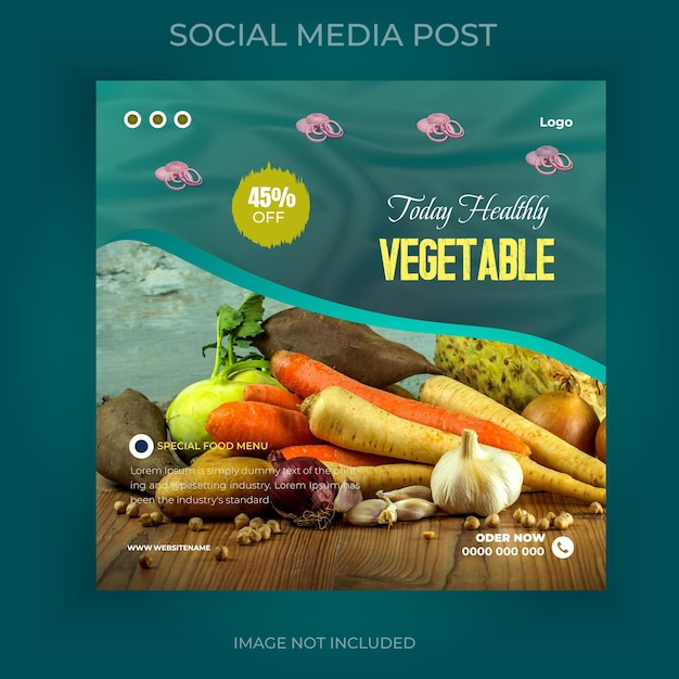 vegetable healthy food menu sale social media post design