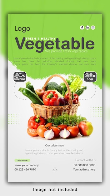 Vegetable Instagram Social media story Banner template