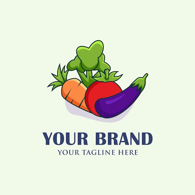 Vector vegetable logo design vector illustration