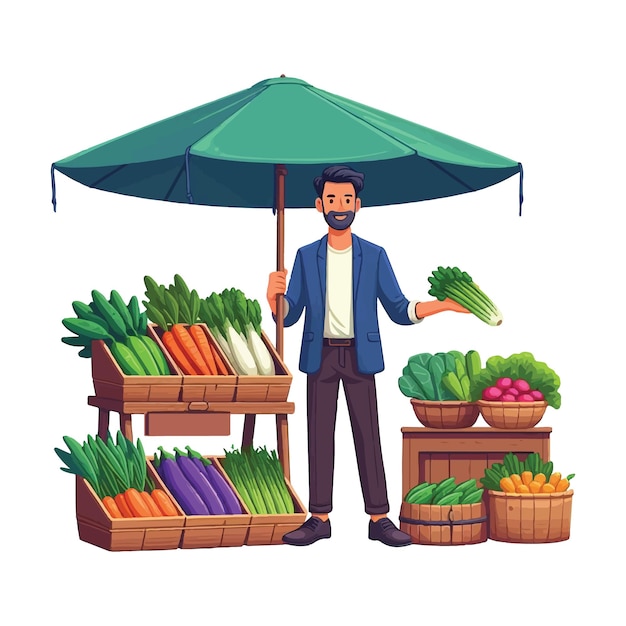 vegetable seller clip art vector