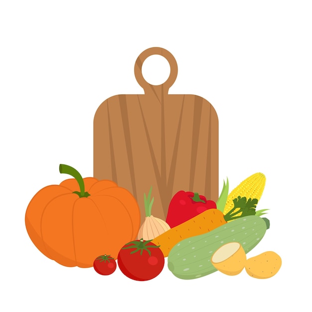 Vegetable set Vector illustration of healthy food for design