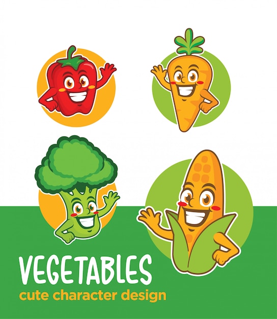 Vegetables cartoon character