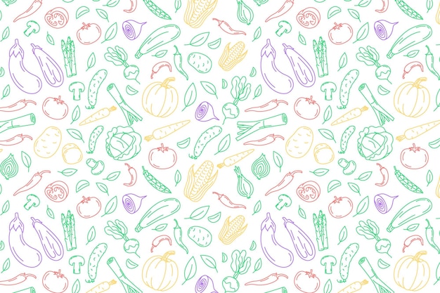 Vegetables color icons pattern Illustration for backgrounds card posters banners Vector icons