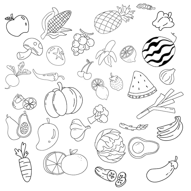 vegetables doodle