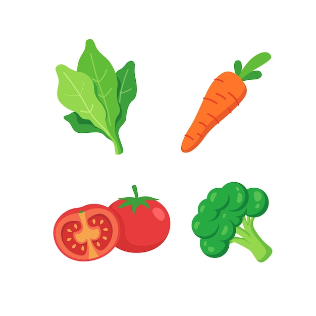 vegetables icon set flat illustration