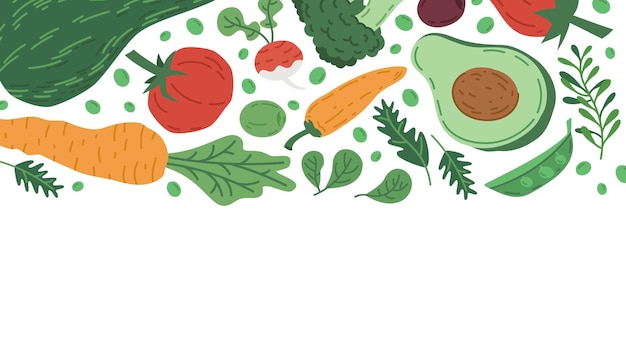 Vegetables organic food background vector illustration