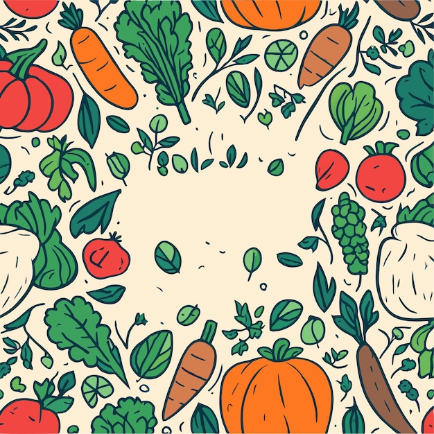 Vector vegetables seamless pattern