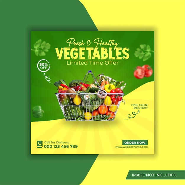 Vegetables social media promotion banner and instagram post design