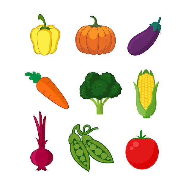 Vegetables vector design illustration collection