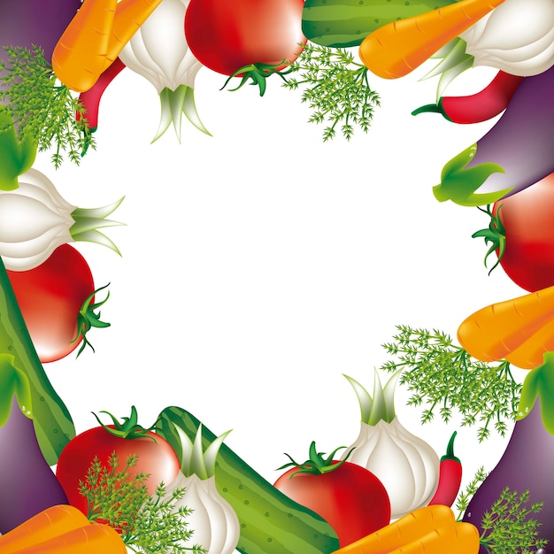 vegetables over white background vector illlustration