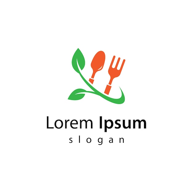 Vegetarian food logo images illustration design