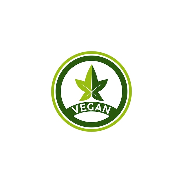 vegetarian logo with leaf icon. vegan logo