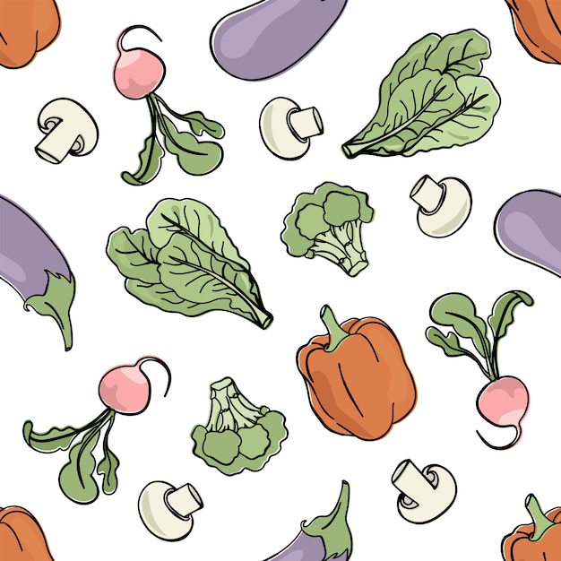 VEGETARIAN MIX Paleo Seamless Pattern