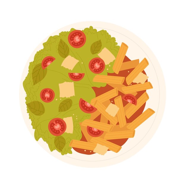 Vector vegetarian pasta salad