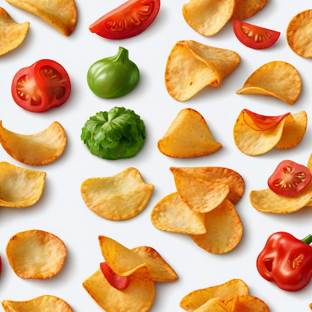 Vector veggie_chip vector set white background isolated