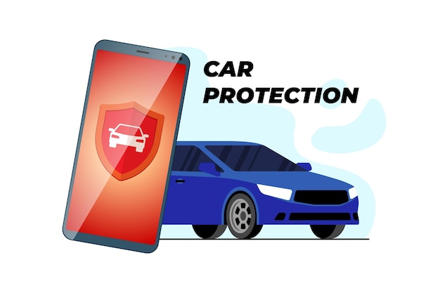 Vehicle guard mobile service banner remote online car protection and safety control automobile