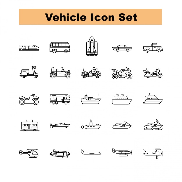 Vehicle Icon Set Vector