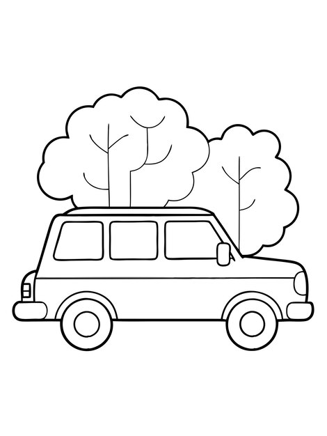 Vehicle Station colouring book pages with vector design for children