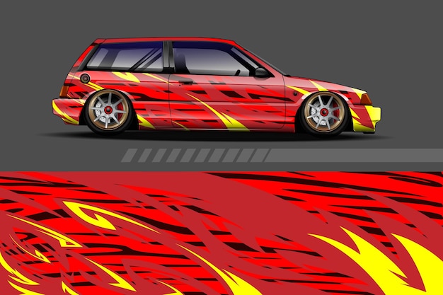 Vehicle wrap and vinyl sticker design with racing abstract background