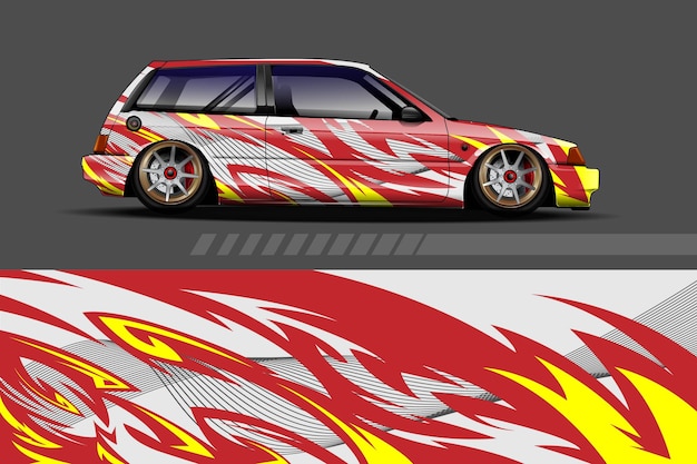 Vehicle wrap and vinyl sticker design with racing abstract background